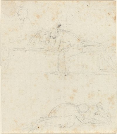 Blad met studies door John Flaxman