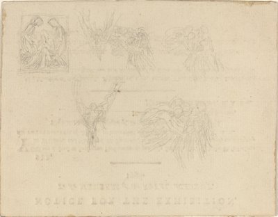 Blad met studies door John Flaxman