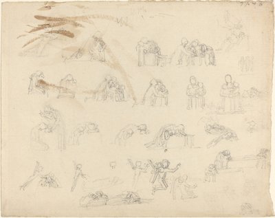 Blad met Studies door John Flaxman