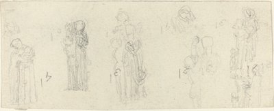 Blad met Studies (recto en verso) door John Flaxman