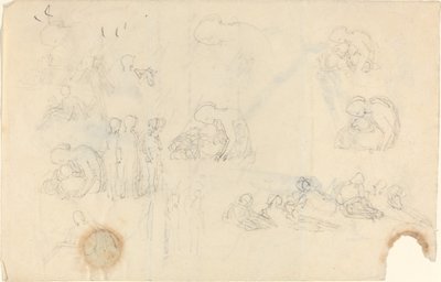 Blad met Studies [recto en verso] door John Flaxman