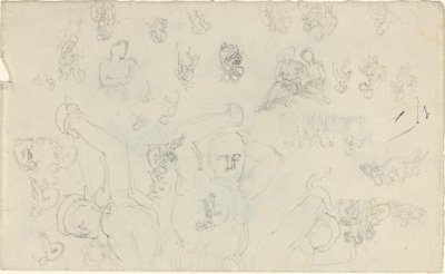 Blad met studies [recto en verso] door John Flaxman