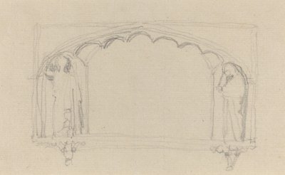 Schets voor een Gotisch Monument (het Simcoe Monument?) door John Flaxman
