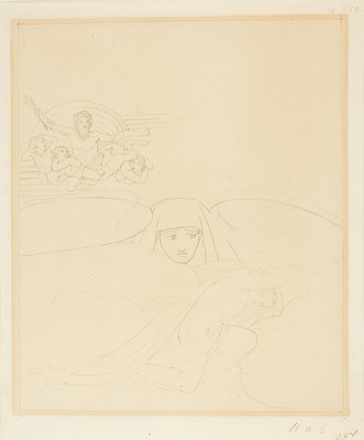 Slaap Ontsnappen aan de toorn van Zeus door John Flaxman