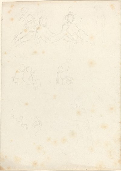 Studies van zittende en liggende figuren door John Flaxman
