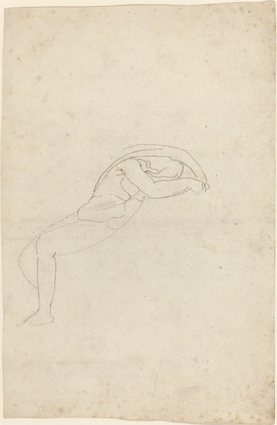 Studie van een Half Liggende Figuur door John Flaxman