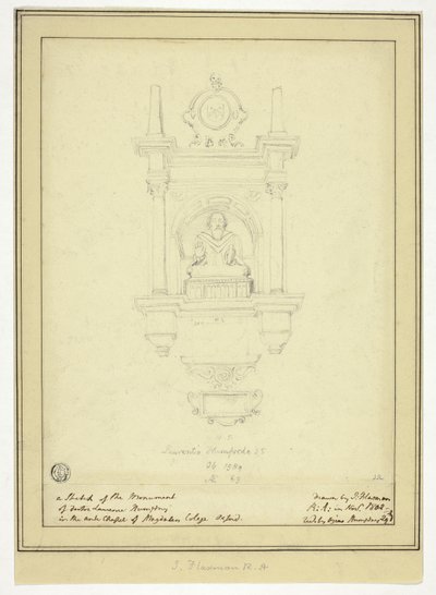 Het monument van dokter Lawrence Humphrey door John Flaxman