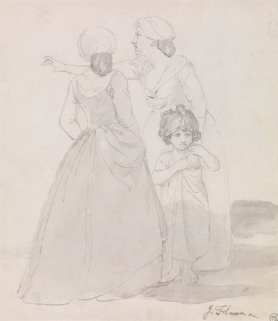 Twee Vrouwen en een Kind door John Flaxman