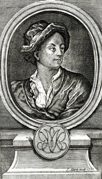 Matthew Prior, gegraveerd door J. Clark, 1722 door John Francis Rigaud