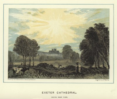 Exeter Kathedraal, zuidwest uitzicht door John Francis Salmon