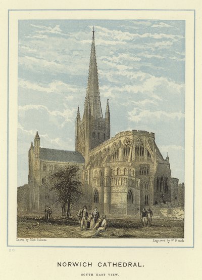 Kathedraal van Norwich, zuidoostelijk uitzicht door John Francis Salmon