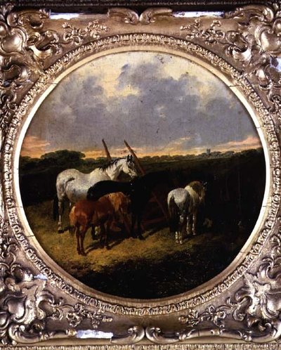 Paarden bij een Wals in een Weide door John Frederick Herring Jnr