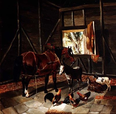 Stalinterieur met Karpaard en Ezel door John Frederick Herring Jnr