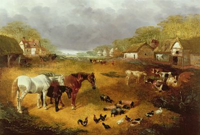 Een boerenerf in de lente door John Frederick Herring Senior