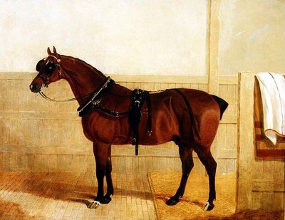 Prijs Shire Paard in Harnas door John Frederick Herring Senior