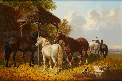 Een drukke boerderij door John Frederick Jr. Herring