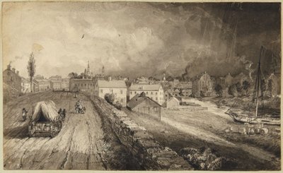 Molenstad in Connecticut door John Frederick Kensett