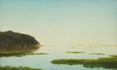 Uitzicht op de rivier de Shrewsbury, New Jersey door John Frederick Kensett