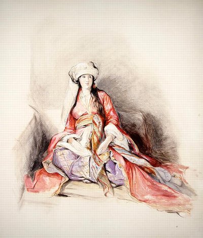 Een Levantijnse Dame in Turkse Kleding, Constantinopel door John Frederick Lewis