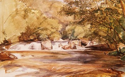 Een poel en Schotse rivier door John Frederick Lewis
