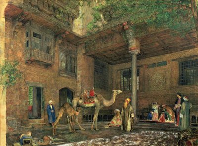 Binnenplaats van het Huis van de Schilder, Caïro door John Frederick Lewis