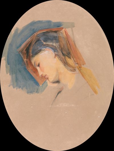 Hoofd van een jonge vrouw door John Frederick Lewis