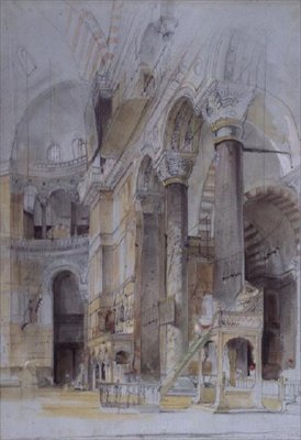 Interieur van de Haghia Sophia, Constantinopel door John Frederick Lewis