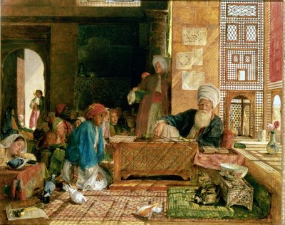 Interieur van een school, Caïro door John Frederick Lewis
