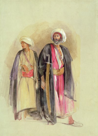 Sheik Hussein van Gebel Tor en zijn zoon, ca. 1842-43 door John Frederick Lewis