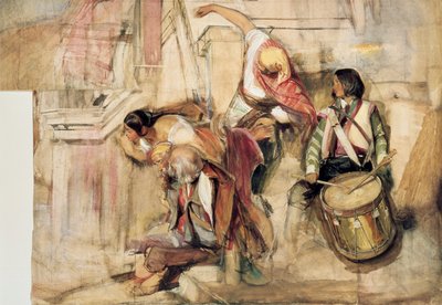 Studie voor de Proclamatie van Don Carlos, 1834-1838 door John Frederick Lewis