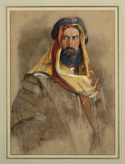 Studie van een Arabische Sjeik door John Frederick Lewis