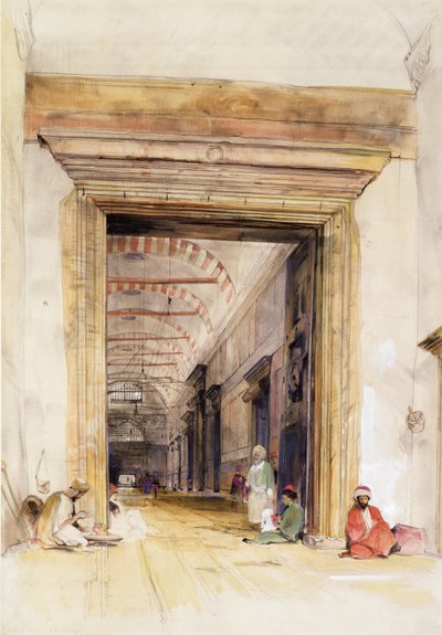 De Grote Deur van de Moskee van Santa Sophia, Constantinopel door John Frederick Lewis