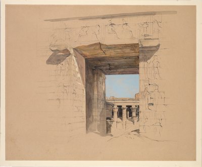 De tempel van Edfu: De deur van de pyloon door John Frederick Lewis