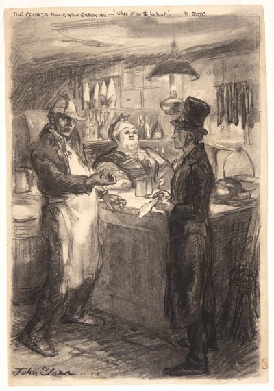 "Wat is deze rekening? Geef het me om te bekijken." door John French Sloan