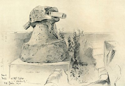 Oude handmolen op de berg Tabor, 1902 door John Fulleylove