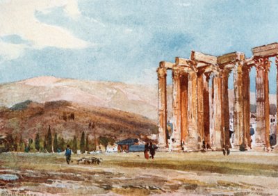 Zuilen van de Tempel van Olympische Zeus vanuit het noordwesten door John Fulleylove