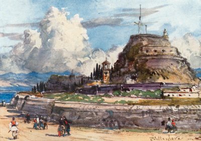 Corfu. Het oude fort vanuit het westen door John Fulleylove