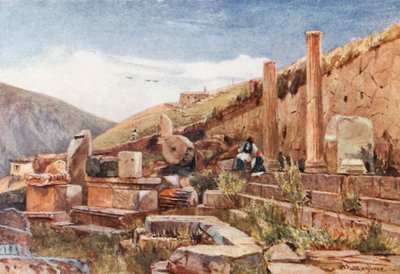 Delphi. De portiek van de Atheners door John Fulleylove