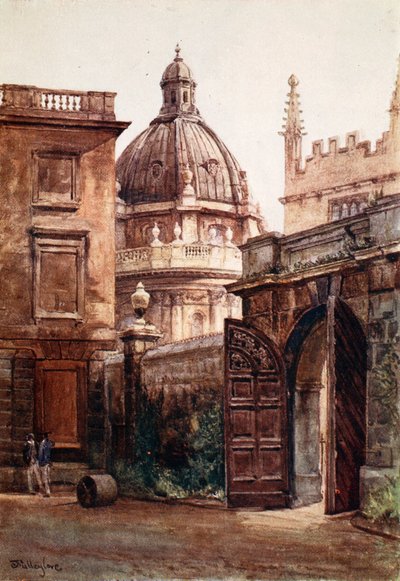 Ingangspoort van Hertford College en de Radcliffe Bibliotheek door John Fulleylove