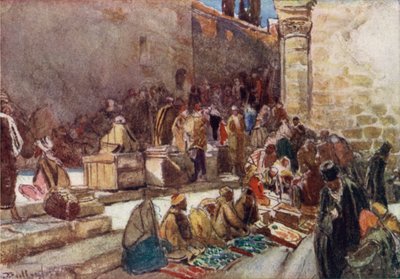 Ingang van de voorhof van de Heilig Grafkerk, Jeruzalem door John Fulleylove