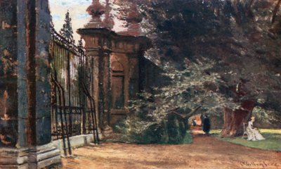 In Trinity College Gardens (kleurenlitho) door John Fulleylove