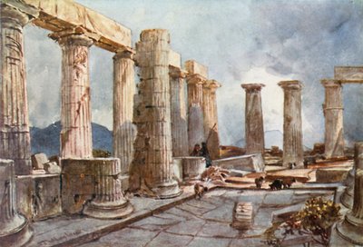Interieur van de Tempel van Apollo in Bassae in Arcadië door John Fulleylove