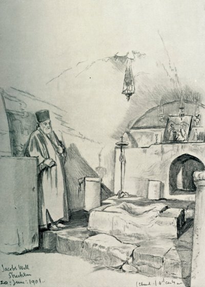 Jakobsbron bij Sichem Nablus, 1902 door John Fulleylove