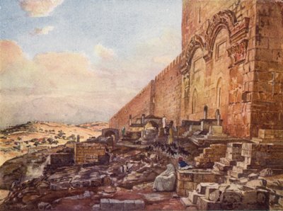 Jeruzalem, buitenkant van de Gouden of Schone Poort door John Fulleylove