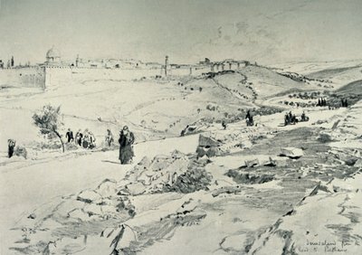 Jeruzalem, met de Weg van Bethanië, 1902 door John Fulleylove