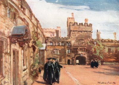 Jesus College (kleurenlitho) door John Fulleylove
