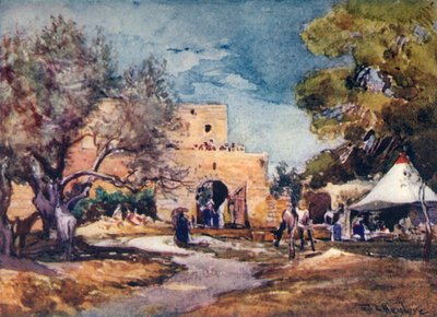 Middeleeuws gebouw buiten de noordmuur van Jeruzalem, 1902 door John Fulleylove