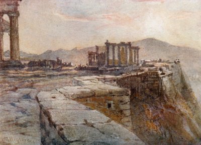 Zonsondergang vanaf de noordoostelijke hoek van de Akropolis door John Fulleylove