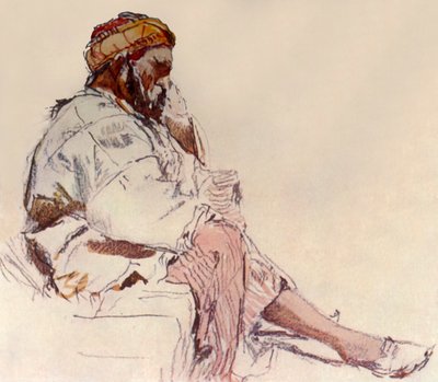 Syrische boer zittend: in profiel, 1902 door John Fulleylove