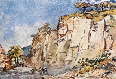 De oude steengroeven op de berg Pentelikon door John Fulleylove